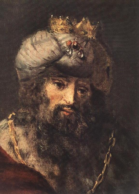 REMBRANDT Harmenszoon van Rijn David and Uriah (detail oil painting picture